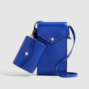 J. Crew Vibrant Blue Mini Bag and Wallet Set